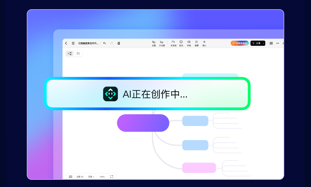 生产力MAX：AI连续对话，一键转思维导图丨亿图脑图AI助手